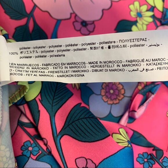 ZARA fuchsia satin effect printed crop top floral flowers S NWT - Picture 7 of 10